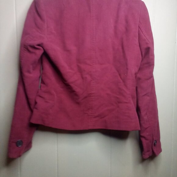 Ann Taylor Blazer Jacket 2 Long Sleeve Button Up Soft  Burgundy Pink Red - Picture 4 of 13